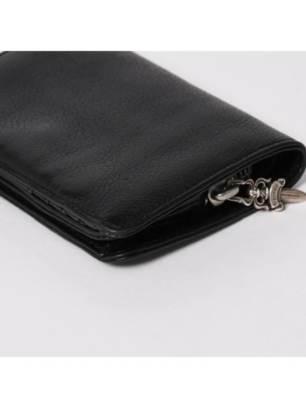 Chrome Hearts Wallet Joey Bifold Dagger Zip Scroll Label Black